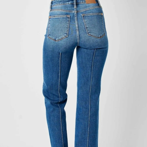Judy Blue Full Size High Waist Front Seam Detail Straight Jeans - Picture 2 of 3